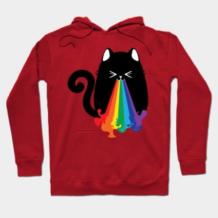 Black cat throwing up rainbow Hoodie